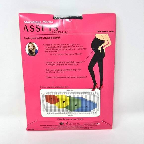 Marvelous Mama Assets Spanx Black Opaque Stripe Taming Maternity Tights Size 2 - Picture 2 of 3